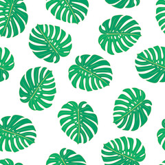 Seamless tropical pattern from Monstera leaves. Vector stock illustration eps10.