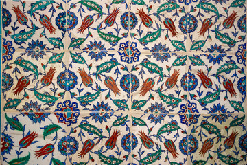 Ottoman handmade blue  tiles decoration,, Istanbul, Turkey