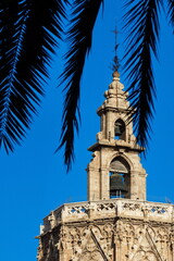 Gothic-style bell tower of the Valencia Cathedral called El Miguelete	
