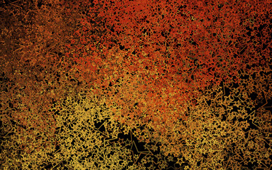 Dark Orange vector background with colored stars.