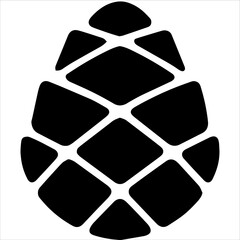Black pine cone on blue background vector illustration