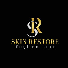 SR skin restore logo design