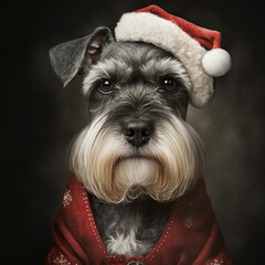 Schnauzer in Christmas Outfit