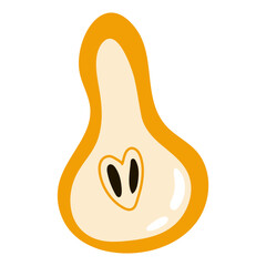 Obraz premium Cozy fresh and ripe delicious pear slice fruit isolated on white background