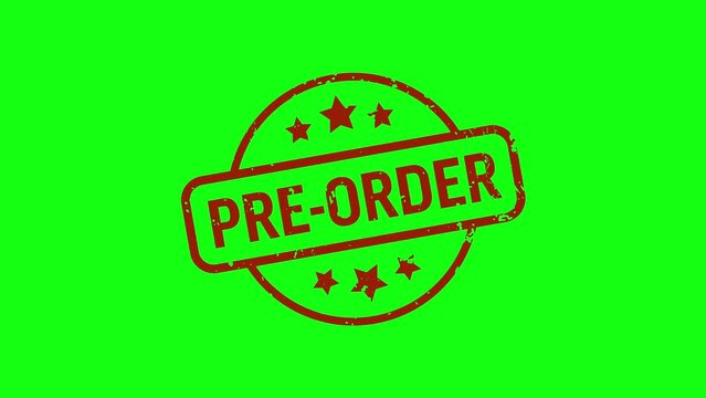 Pre-Order - Stamp, Imprint, Seal Template. 4K Video Motion Graphics Footage. Chroma key. Alpha Channel