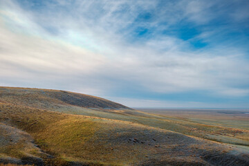 Buddhist gazebo in the endless steppe