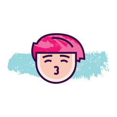 Modern outline style emoji icon. Simple emoticon pictogram.