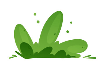 Green Bush as Park and Landscape Element Vector Illustration