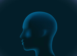 3D head icon. Abstract digital human head. Human head silhouette. Technology and robotics concept Minimalistic design for business presentations