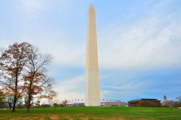 Washington Monument in autumn season - Washington D.C. United States