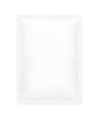 Sachet bag mockup. Vector illustration isolated on white background. Front view. Can be use for template your design, presentation, promo, ad. EPS10.	