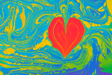 Mix of vibrant colors. Abstract modern heart shape for love concept romantic background templates design