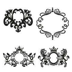 Vintage floral frame ornament with decorative design elements.