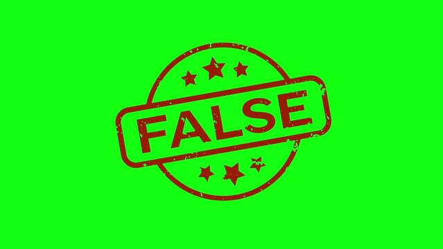 False - Stamp, Imprint, Seal Template. 4K Video Motion Graphics Footage. Chroma key. Alpha Channel