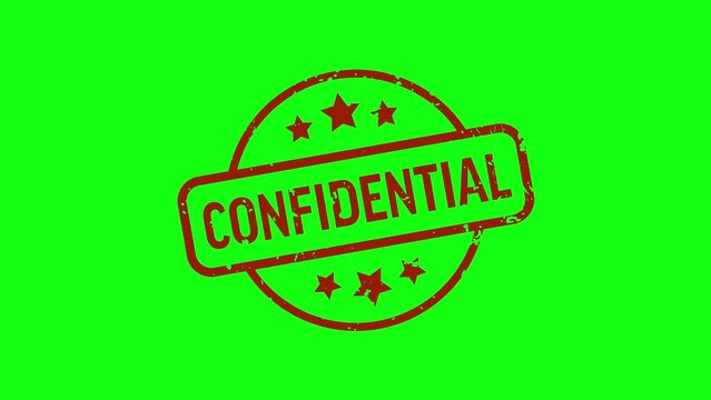 Confidential - Stamp, Imprint, Seal Template. 4K Video Motion Graphics Footage. Chroma key. Alpha Channel