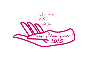 Happy New Year 2023 Hand Text Design