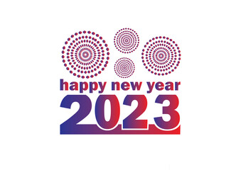 Happy New Year 2023 modern Vactor Logo graphic elements, Vector illustration template