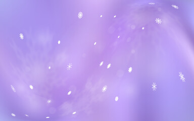 Fototapeta premium Light Purple vector texture with colored snowflakes.