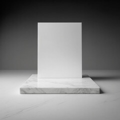 Podium for product advertisement or restaurant menus with marble podium Generative AI