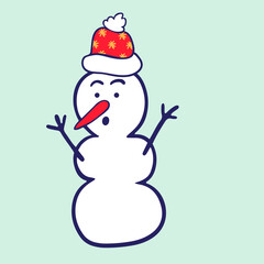 snowman character in cartoon style