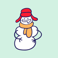 snowman character in cartoon style