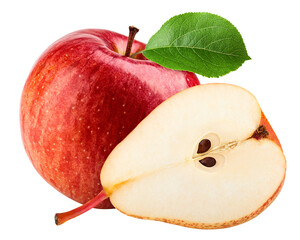 Apple and Pear, fruit mix, isolated on white background, full depth of field, clipping path