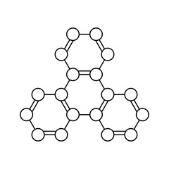 Abstract molecule icon. Symbol of chemistry, science, laboratory, education or biochemistry. Vector illustration