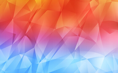 Light Blue, Red vector gradient triangles template.