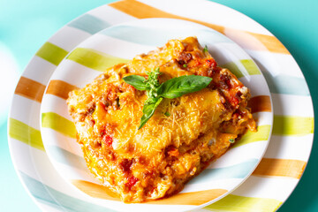 traditional venezuelan lasagna with sauce