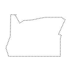Oregon state of United States of America, USA. Simplified thick black outline map. Simple flat vector illustration