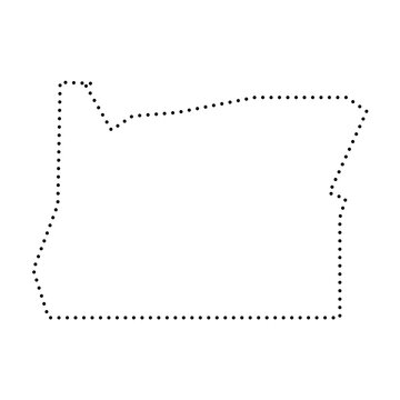 recommend clip art: Oregon state of United States of America, USA. Simplified thick black outline map. Simple flat vector illustration