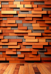 Abstract design brick wall Generative AI