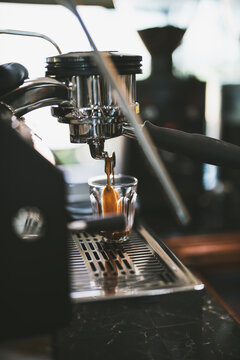 espresso machine in a cafe