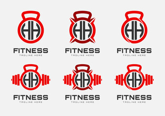 Monogram H letter gym. Perfect for gym center and physical fitness logos