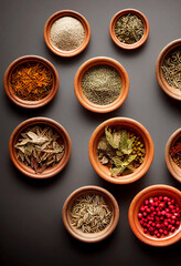 Obraz na płótnie Canvas Tasty traditional seasonal herbs and spices Generative AI