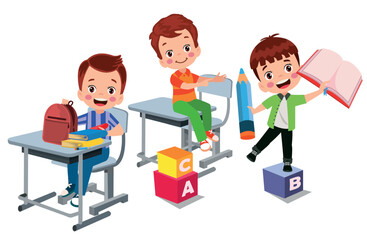 cute students in class at school