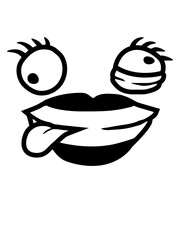 Comic Gesicht verrückte Frau 