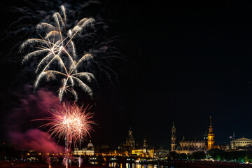 fireworks over the city