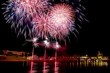 fireworks in the city