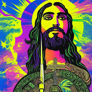Trippy Color Jesus