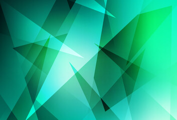 Obraz premium Light Green vector template with crystals, triangles.