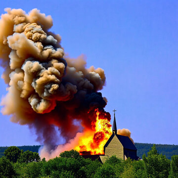 Church on fire