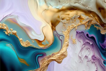 Natural marble slab gold trim