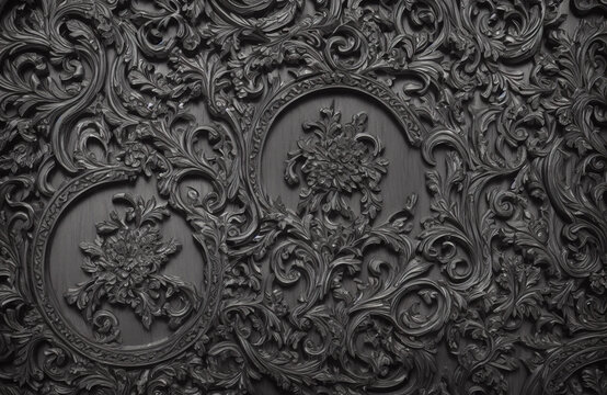 Noir Wenge - Dark wooden textures with carving and detailing