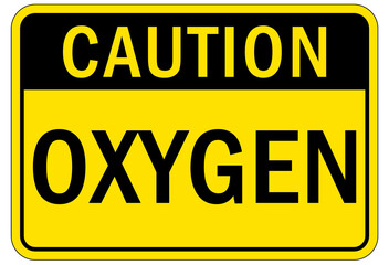 Fire hazard, flammable material oxygen sign and labels 