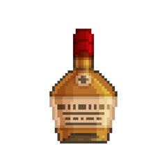 Bottle of liquor pixelart icon illustration