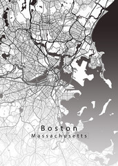 Obraz premium Boston Massachusetts City Map