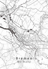 Bremen City Map - obrazy, fototapety, plakaty