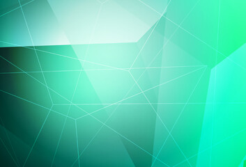 Fototapeta premium Light Green vector background with triangles.