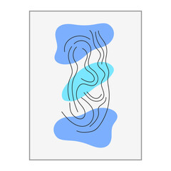 SIMPLE ILLUSTRATION ABSTRACT WAVY LINE MINIMALIST DESIGN. LINE ART DRAWING PASTEL COLOR GOOD FOR WALLPAPER, COVER, POSTER, PRINT